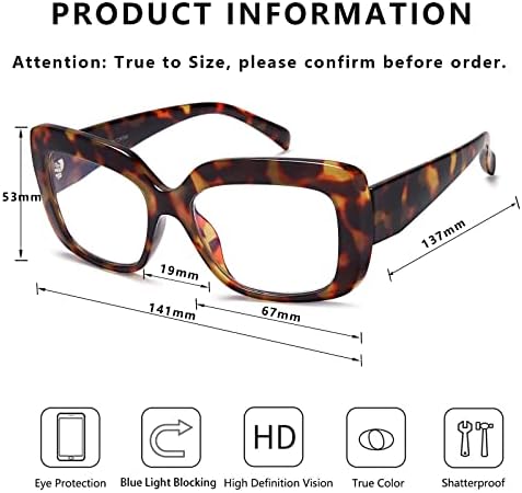 Очила за четене DUMOK за жени, Блокер Синя Светлина Компютърни Ридеры За Защита От Пренапрежение око, Извънгабаритни