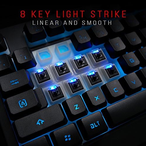 Оптико-механична детска клавиатура Bloody B188 с 8 клавиши Light Strike (ЛК) – Трикольор led светлини – Плавен / Линеен превключвател черен цвят