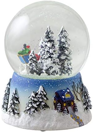 Музикален Коледа Снежна топка Northlight Winter Forest шейна, 5,75 инча, Многоцветен