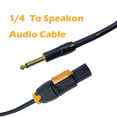 HOCAUKNO 6,6 фута Акустичен кабел Speakon-1/4 14AGW (1 комплект), Професионален аудио кабел Speakon Cord Pro Audio Stage