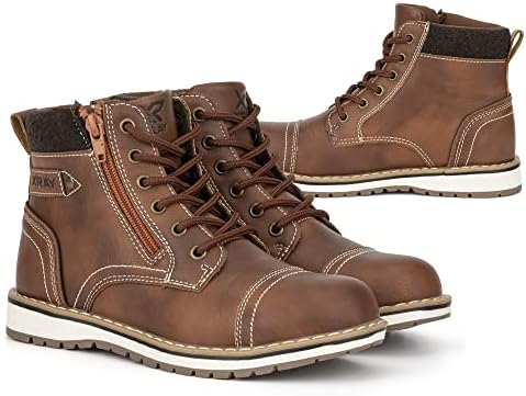 X-RAY/Модни мъжки обувки, Класически Армейските обувки Chukka от изкуствена кожа с високо берцем дантела, с отворени пръсти на платформа