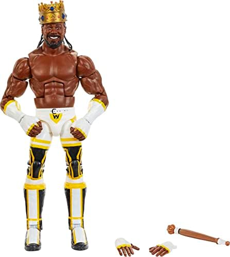 Фигурка на Mattel WWE King Woods от елитната колекция, голяма Луксозна ставни и реалистични детайли с култови аксесоари, 6 инча