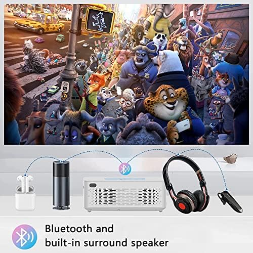 Проектор с Wi-Fi и Bluetooth Вградени 1080P HD Проектори Bluetooth 5G WiFi 9500L за Домашно Кино Кино видео проектор С поддръжка на HD, 4K Телефон, ТЕЛЕВИЗОР Проектор, Съвместим с PC, HDMI, USB/iOS