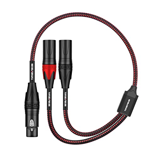 Разъемный кабел TIMEYES към XLR XLR Y-Образен конектор XLR до 2 штекерам XLR за мъже, аудио кабел за микрофон - 1,6 метра, Двойно