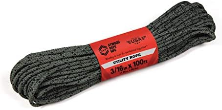 Универсална ракита въже Atwood Въжето MFG 3/16 инча. Камуфлаж, 100 метра, Направено в САЩ, Лека Здрава Универсална Въже за Къмпинг,
