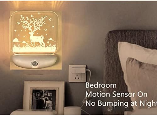 NC 3D Сензор за движение лека нощ За шкафове, Лампа за декор Подарък USB лампа Акумулаторна Вградена Батерия, навсякъде Топла Светлина