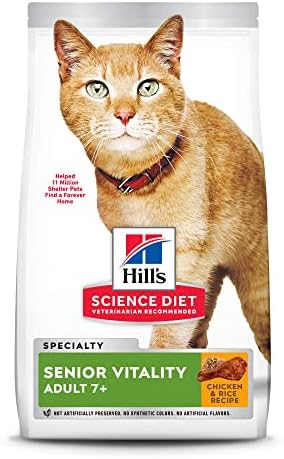 Суха храна за котки Hill ' s Science Diet Adult 7+ Senior Vitality, пакет с тегло 6 килограма