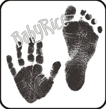BabyRice Нов Комплект за отпечатъци от детски ръце, Кърпа, без мастило, с Матова златна рамка на дисплея, Черно планина за деца 0-3 години