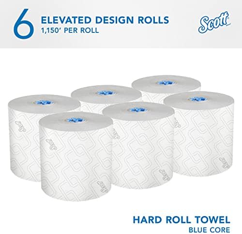 Кърпа за почистване на Диспенсеров Kimberly-Clark Professional Hard Roll Paper Scott Pro, 7,50 x 1150 метра, Бяло, Синьо, 6 бр.
