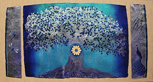 Картини экспрессионистов NOVICA Blue Tree Leaf, както и Картина от Индия Дървото на живота
