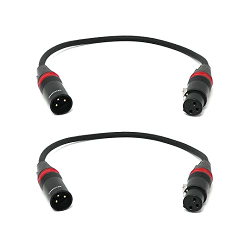 Rannsgeer 2 комплекта микрофонного кабел XLR Male-XLR Female дължина 1 фут (1 фут 2 комплекта)