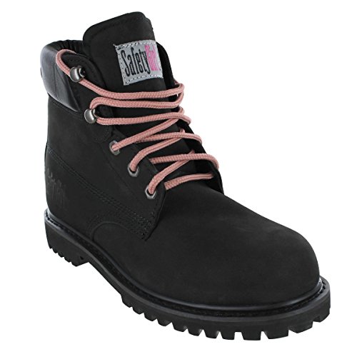 Работни обувки Safety Момиче GS004-BLK-8W Safety Момиче II с меки пръсти - Черен - 8 W, Английски, Мощност, Обем, Кожа, 8 W, Черен