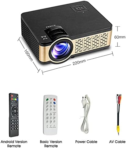 Проектор ZLXDP 4000 Лумена WiFi Bluetooth Преносим Поддръжка за 1080p Домашно кино с подарък (Цвят: версия WiFi)