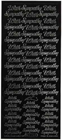 Elizabeth Craft Проекти със Стикери Sympathy Peel Off на Лист с Размер 4 X 9 инча -Черен