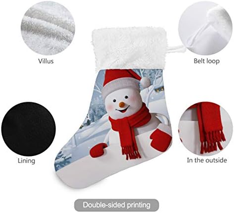 Коледни Чорапи ALAZA, Коледа, Снежен човек, Класически Персонализирани Малки Чулочные Украса за Семейни празници, Определени декор