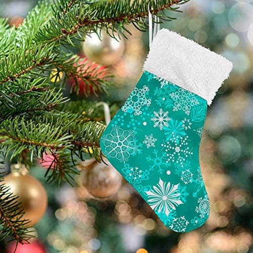 Коледни Чорапи ALAZA под формата на Снежинки, Класически Персонализирани Малки Декорации за Отглеждане за Семейни празници, Определени