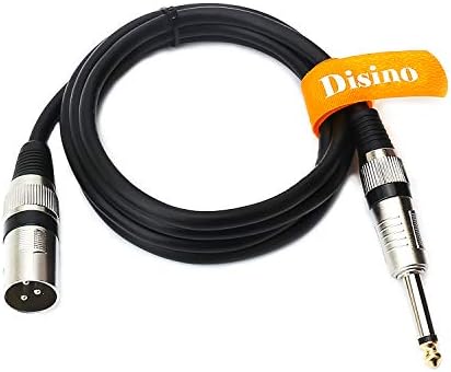 Disino не са симетрични 6,35 мм (1/4 инча) Штекерный кабел TS Mono-XLR, Позлатен кабел за свързване на микрофон с XLR конектор на