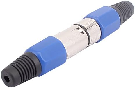 IIVVERR Чифт XLR 3-Пинов конектор + Жена Аудиоадаптер за микрофонного кабел Син цвят (Чифт XLR 3-пинов конектор + Жена Аудиоадаптатор