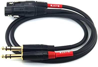 Кабел WJSTN XLR-1/4 TRS 6,35 мм, двоен към 3-номера за контакт XLR (женски), адаптер за стереофонического балансиран XLR микрофон-1/4,