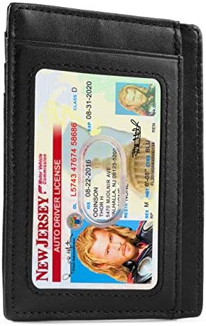 Claasico Преден Джоб Малък Мъжки Портфейл RFID Блокиране на Притежателя на Кредитната карта От Естествена Кожа