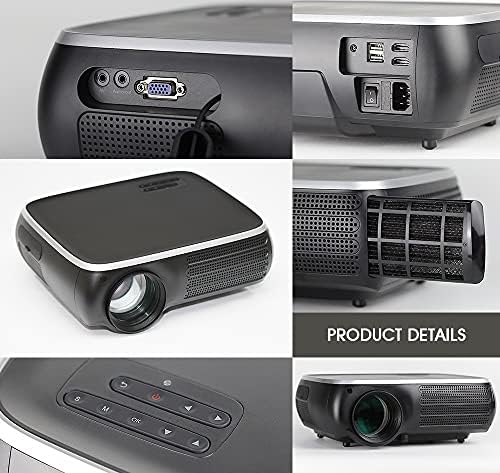 Дебел проектор M8S Full 1080P, 4K 7000 WiFi, Bluetooth, съвместим с USB AV, с подарък (Цвят: M8S-W)