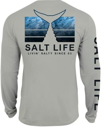 Тениска Salt Life Youth Daniele Буря Performance с дълъг ръкав, Mist Grey Хедър, X-Large