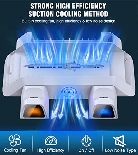Поставка за PS5 с Зареждащата станция контролер и охлаждащ вентилатор, Аксесоари за PS5, Съвместими с Playstation 5 Digital Edition