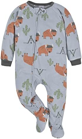 Пижами Свободно Намаляване за деца Gerber Baby Boys от Огнестойкого руно на крака, 2 опаковки