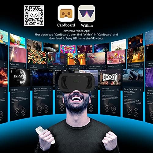 Очила за виртуална реалност Barbato VR Слушалки, Съвместими с вашия телефон Android, Нови Очила за филми, Съвместими с 5-7 Инчови