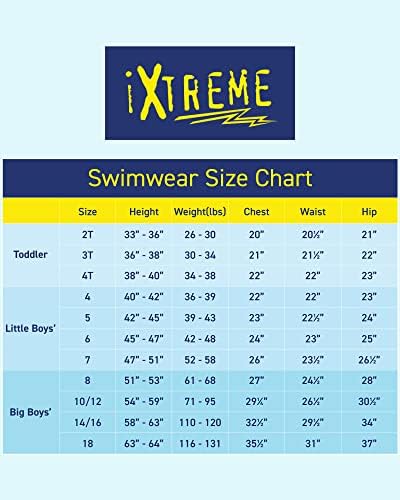 Комплект за предпазване от обриви на момчетата iXtreme - Бързосъхнеща тениска за плуване UPF 50+ от 2 теми и Бански костюм (12 м-18)