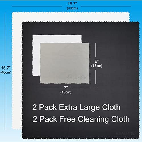 Почистващи кърпички REALFINE голям размер | е Безопасен за всички точки, обективи фотоапарати и електронни екрани | Кърпа за почистване на обективи от микрофибър без др