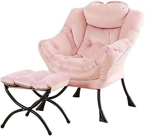 Стол Tiita Lazy с пуфиком, Модерно Кресло за отдих с по-Голям акцент, Стол-диван за сядане с пуфиком, Стол за четене с поставка