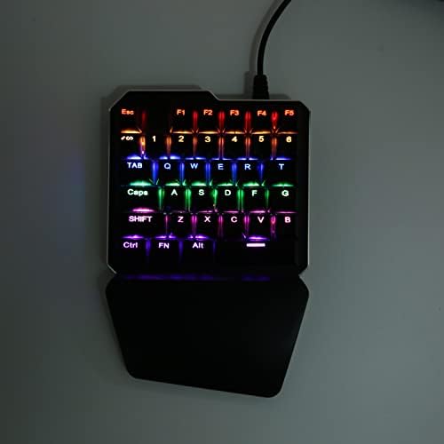 Клавиатура за една ръка, 35 клавиши, Синия ключ с RGB подсветка и Ергономичен Дизайн, Стабилно и Удобно свързване и игра, Мини-Детска