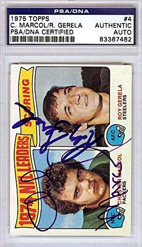 Честър Маркол и Рой Герела с автограф от 1975 Topps Card 4 PSA / DNA 83367482 - Футболни картички с автографи на NFL