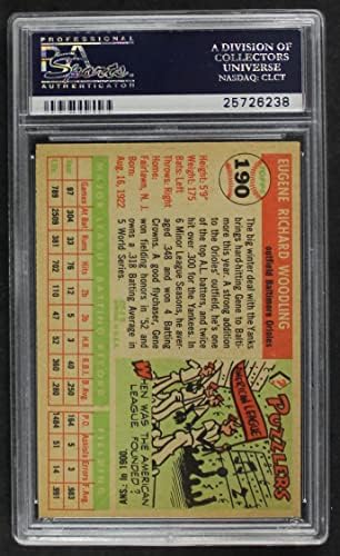 1955 Topps # 190 Джин Вудлинг Балтимор Ориолс (Бейзболна картичка) PSA PSA 7,00 Ориолс