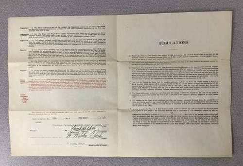 Джон Хейдлер подписа договор 1931 г. с бейсбольным Бруклином с W Clark + F York JSA - MLB Cut Signatures