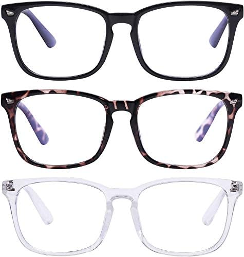 Style Прозрения, 3 опаковката на най-Добрите игри компютърни очила с блокиране на синя светлина, очила от пренапрежение на очите, Компютърни очила за четене без рецепт