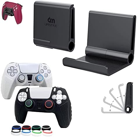4 Опаковки Складного на притежателя на контролер и 2 Опаковки черупки контролер PS5 с бутоните за палеца