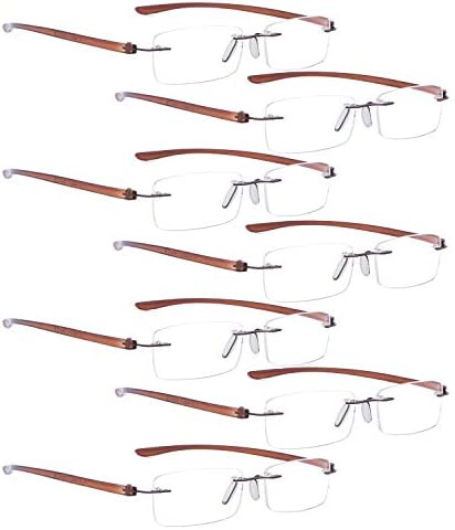 LUR 3 опаковки на метални очила за четене + 7 опаковки очила за четене без рамки (общо 10 двойки ридеров + 1,75)