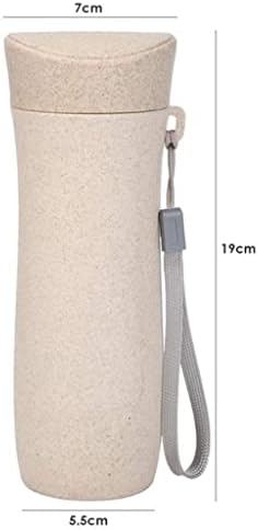 Удобна пластмасова чаша TWDYC Simple с дебела дизайн от цели зърна пшеница, чист и прост, изолиран и фланец (Цвят: екрю)