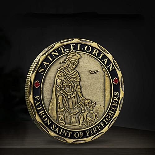 Възпоменателна Монета на Светеца Покровител на пожарникар Свети Флориана Американска Колекция от Зелени Бронзови Златни монети за