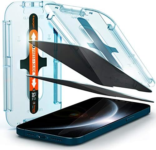 Защитно фолио от закалено стъкло Spigen [GlasTR EZ FIT - Privacy] е Предназначена за iPhone 12 Pro Max - 2 опаковки