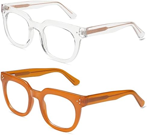 AMOMOMA Ретро Извънгабаритни Очила за Четене с Блокиране на Синя Светлина за Жени и Мъже, Големи Квадратни Компютърни Дамски Очила