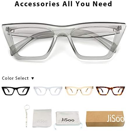 Дамски очила за четене JiSoo голям размер, модерен компютърен четец със синя светлина Котешко око
