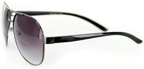 Бифокални очила Традиционните авиатори (Пистолет / Дим + 1,25)