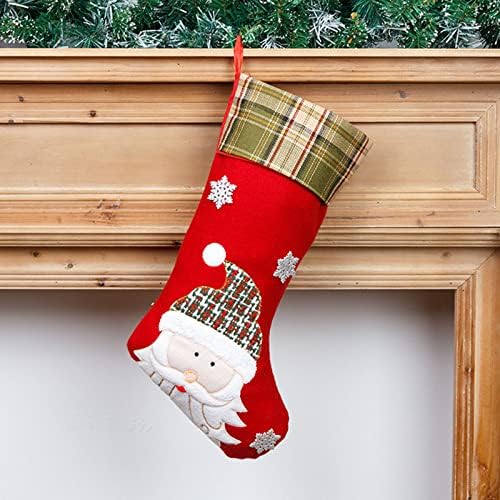 Превръзка на главата с топка, комплект Коледни Чорапи, Тъканно чанта за Коледни Чорапи и Коледни Окачени Чорапи за Украса на парти