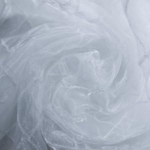 Бяла 49-инчов лека коприна тъкани от органза Pintuck