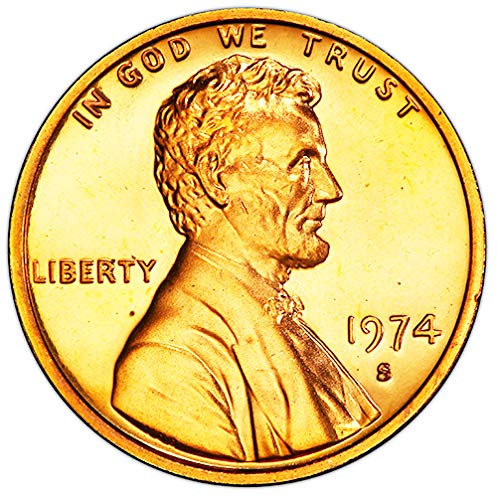 Цент Памет Линкълн Проба 1974 г., Избраният от монетния двор на САЩ, без да се прибягва
