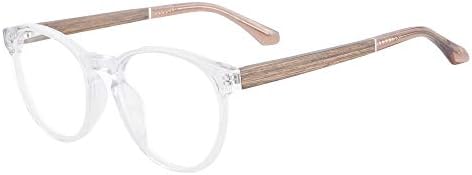 Дамски очила за далекогледство, блокиране на синя светлина, MEDOLONG, в дървена рамка-LH9016(C3, анти-син, 250)