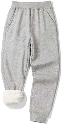Спортни Панталони Унисекс с подплата от шерпи за момчета и момичета KEREDA, Топли Зимни Панталони за джогинг от 3 до 12 години